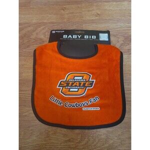 Oklahoma State Little Cowboys Fan Baby Bib All-Pro Bib Orange WinCraft OKSU NWT